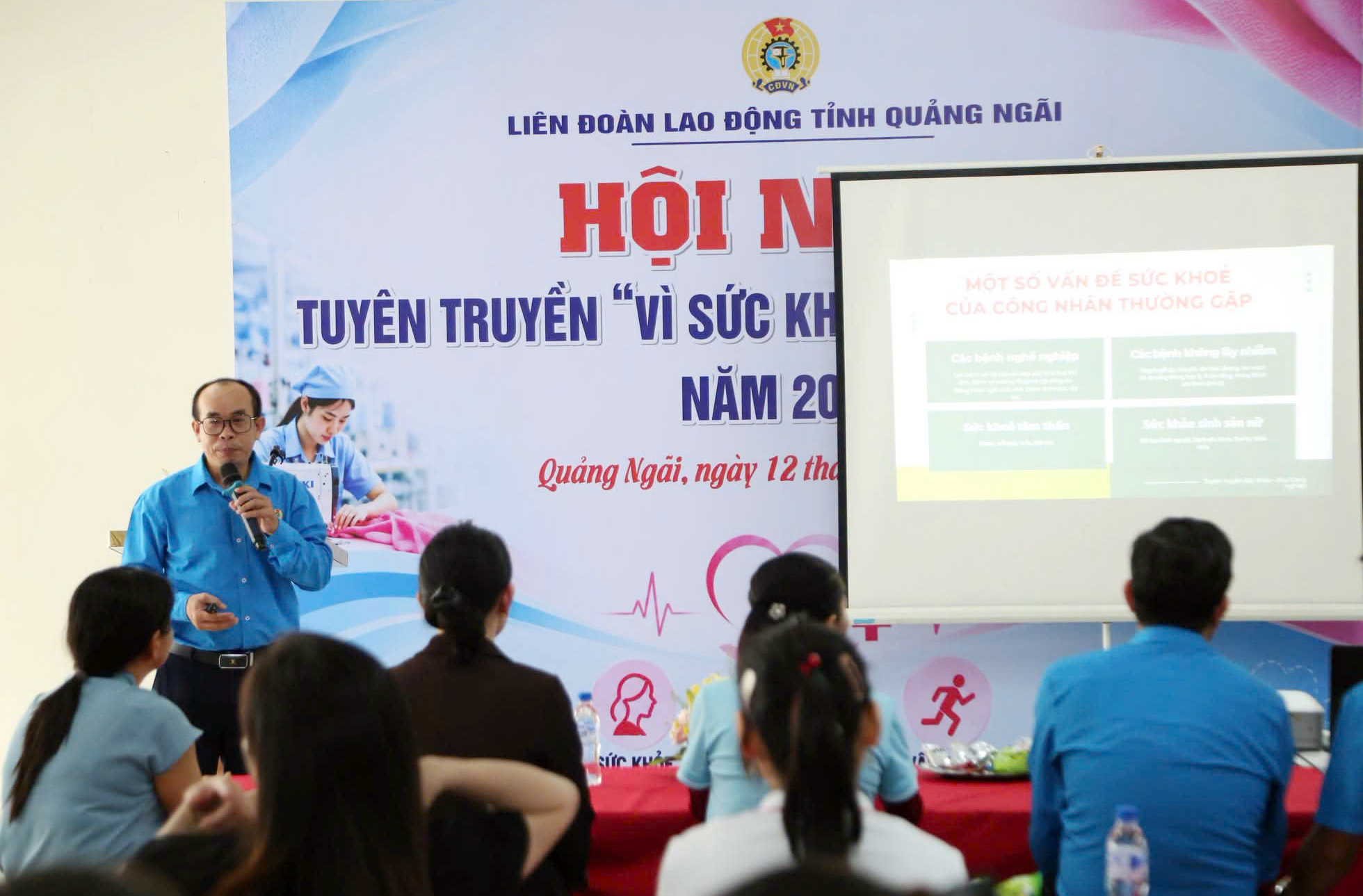 Quảng Ngãi tuyên truyền “Vì sức khỏe người lao động” năm 2026.