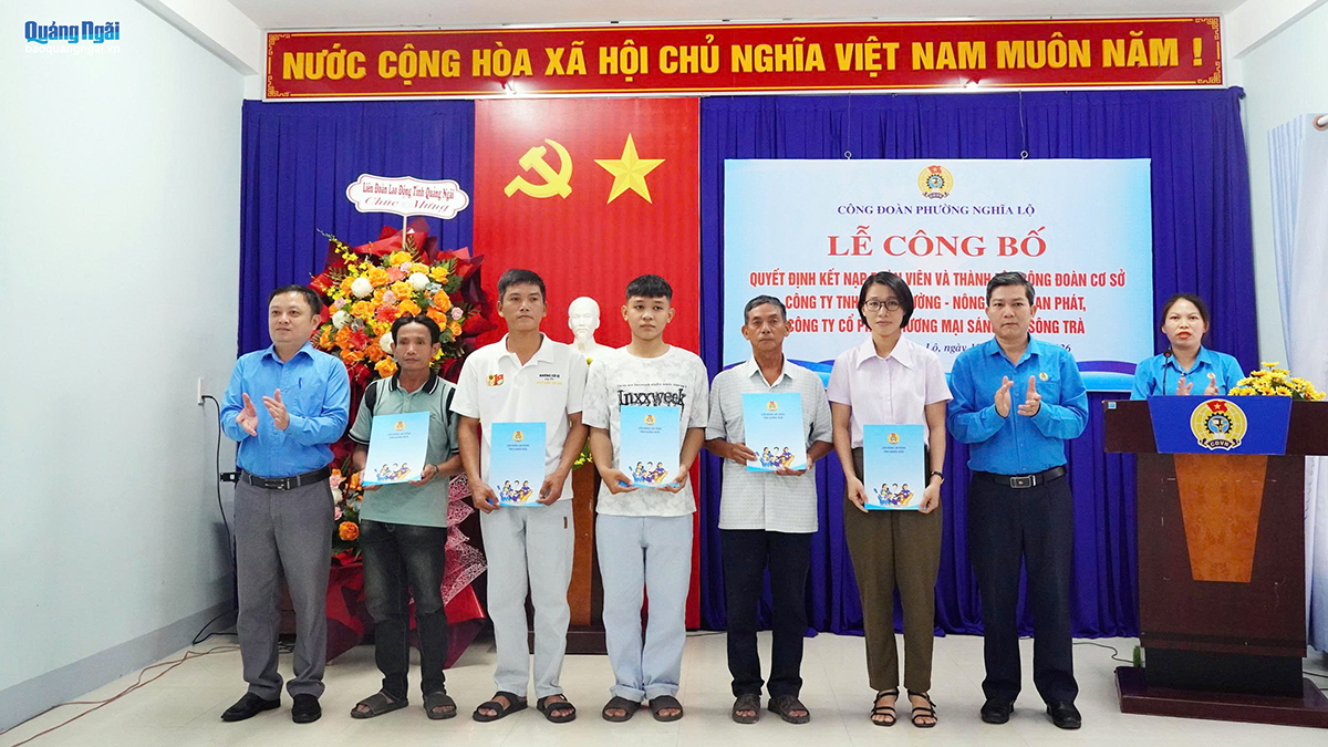 Thành lập mới 2 công đoàn cơ sở doanh nghiệp.