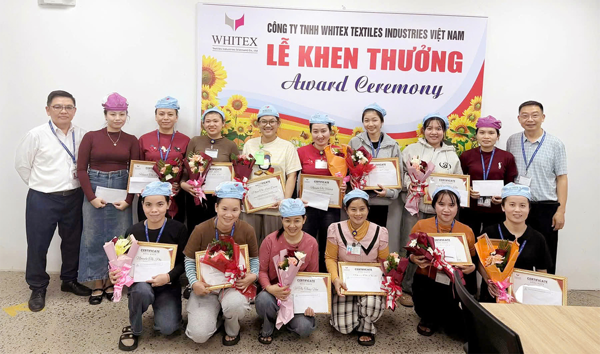 Công ty TNHH Whitex Textiles Industries (Việt Nam) vinh danh công nhân lao động xuất sắc quý III/2026.